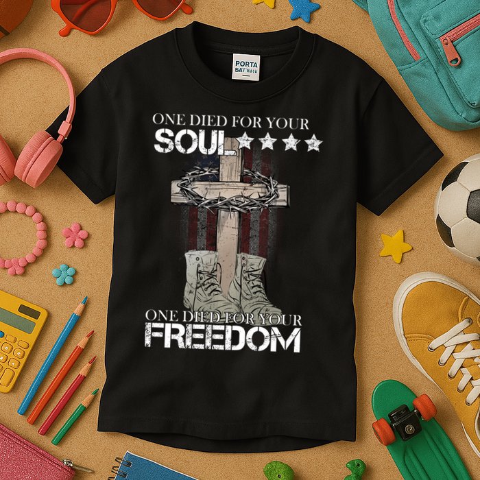 One Died For Your Soul And Freedom Kids T-Shirt