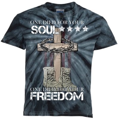 One Died For Your Soul And Freedom Kids Tie-Dye T-Shirt