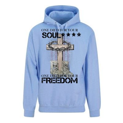 One Died For Your Soul And Freedom Unisex Surf Hoodie