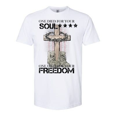 One Died For Your Soul And Freedom Softstyle CVC T-Shirt