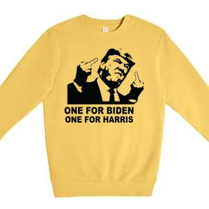 One For Biden One For Harris Pro Trump Premium Crewneck Sweatshirt