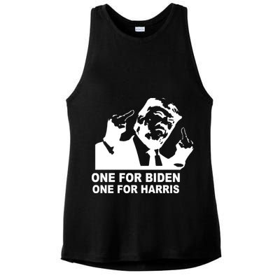 One For Biden One For Harris Pro Trump Ladies PosiCharge Tri-Blend Wicking Tank