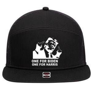 One For Biden One For Harris Pro Trump 7 Panel Mesh Trucker Snapback Hat