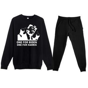 One For Biden One For Harris Pro Trump Premium Crewneck Sweatsuit Set