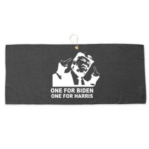 One For Biden One For Harris Pro Trump Large Microfiber Waffle Golf Towel