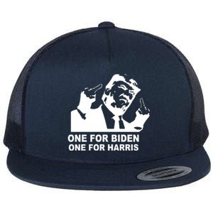 One For Biden One For Harris Pro Trump Flat Bill Trucker Hat