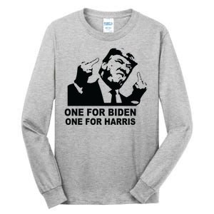 One For Biden One For Harris Pro Trump Tall Long Sleeve T-Shirt