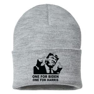 One For Biden One For Harris Pro Trump Sustainable Knit Beanie