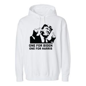 One For Biden One For Harris Pro Trump Garment-Dyed Fleece Hoodie