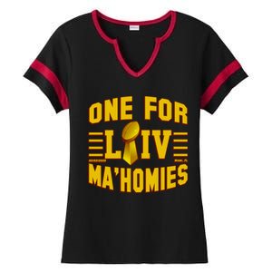 One For Ma'Homies LIV Champ Kansas City Football Ladies Halftime Notch Neck Tee