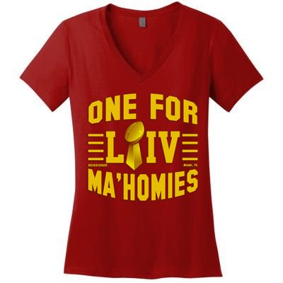 One For Ma'Homies LIV Champ Kansas City Football Women's V-Neck T-Shirt