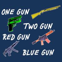 One Gun Two Gun Red Gun Blue Gun Tall T-Shirt