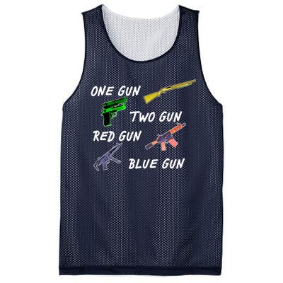 One Gun Two Gun Red Gun Blue Gun Mesh Reversible Basketball Jersey Tank