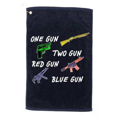 One Gun Two Gun Red Gun Blue Gun Golf Towel