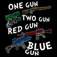One Gun Two Gun Red Gun Blue Gun Funny Weapons City Backpack