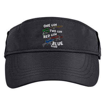 One Gun Two Gun Red Gun Blue Gun Funny Weapons Adult Drive Performance Visor