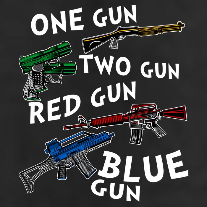 One Gun Two Gun Red Gun Blue Gun Funny Weapons 11oz C Handle Ceramic Mug