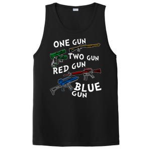 One Gun Two Gun Red Gun Blue Gun Funny Weapons PosiCharge Competitor Tank