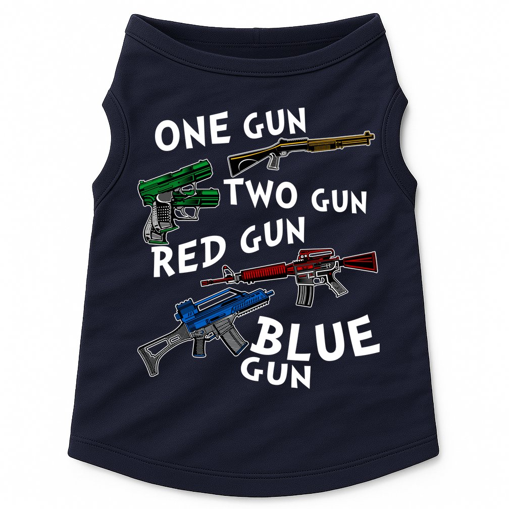 One Gun Two Gun Red Gun Blue Gun Funny Weapons Doggie Tank