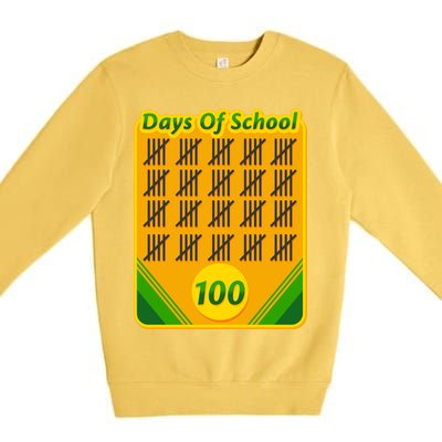 One Hundred Days Of School Crayons Premium Crewneck Sweatshirt