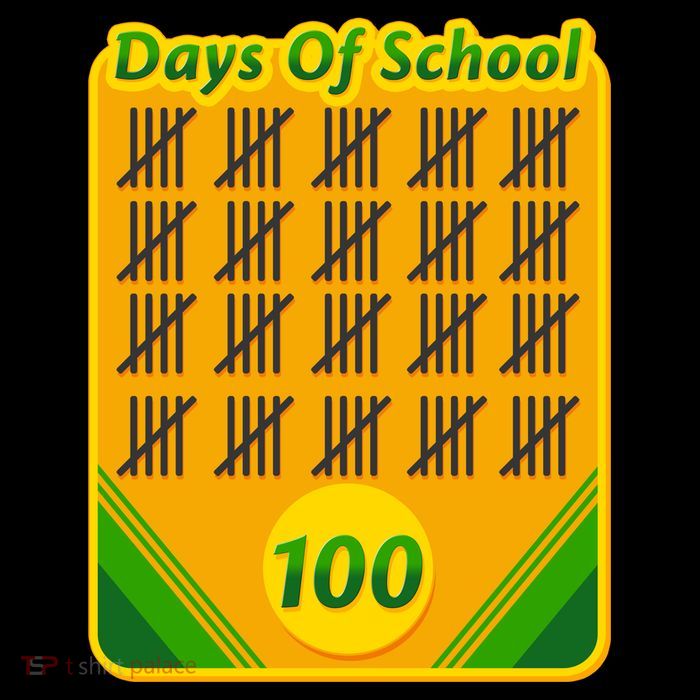 One Hundred Days Of School Crayons Drawstring Bag