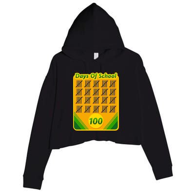 One Hundred Days Of School Crayons Crop Fleece Hoodie
