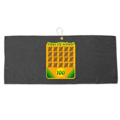 One Hundred Days Of School Crayons Large Microfiber Waffle Golf Towel