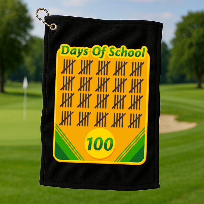 One Hundred Days Of School Crayons Golf Towel