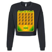 One Hundred Days Of School Crayons Cropped Pullover Crew