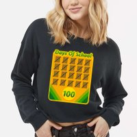 One Hundred Days Of School Crayons Cropped Pullover Crew