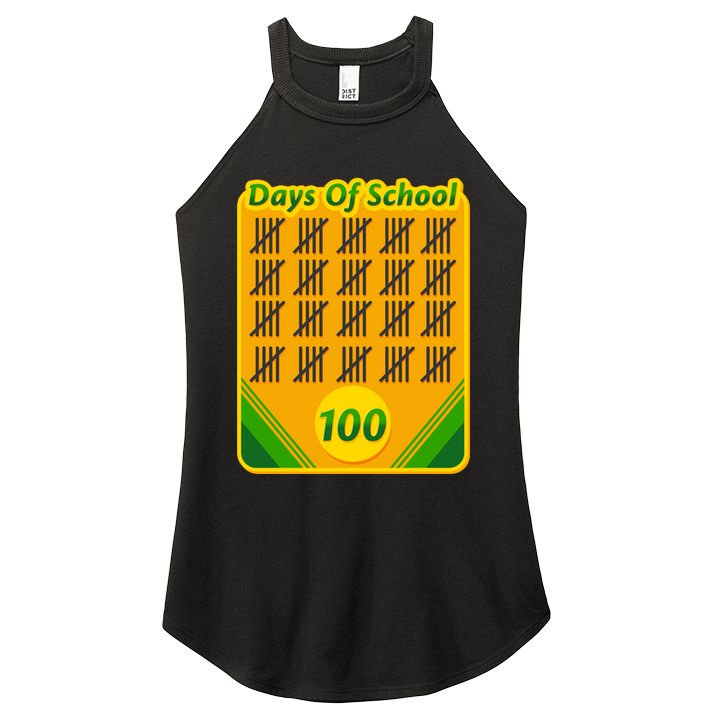 One Hundred Days Of School Crayons Women's Perfect Tri Rocker Tank