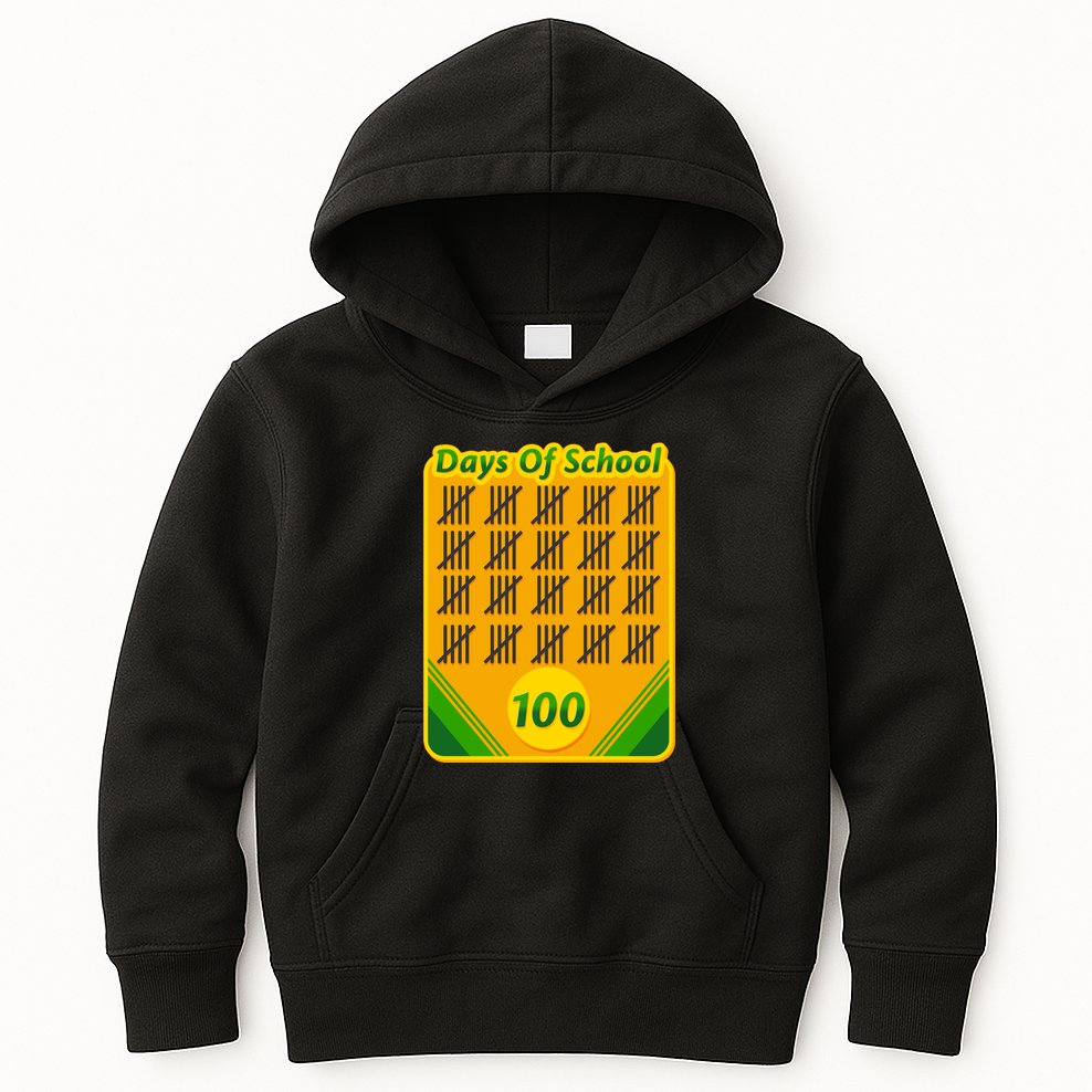 One Hundred Days Of School Crayons Kids Hoodie