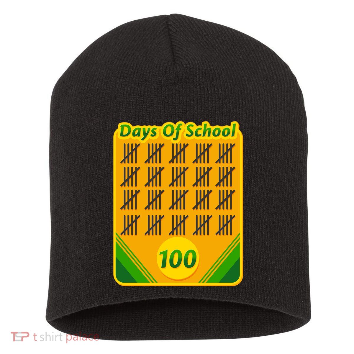 One Hundred Days Of School Crayons Short Acrylic Beanie