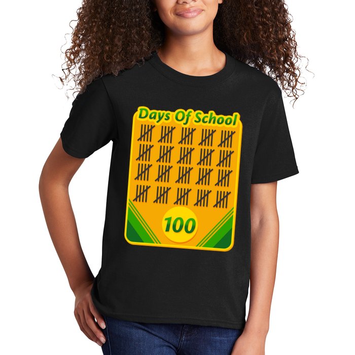 One Hundred Days Of School Crayons Kids T-Shirt
