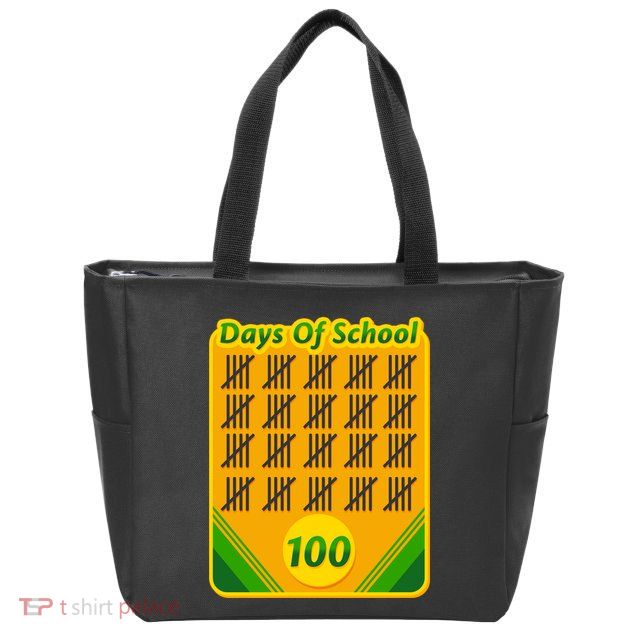 One Hundred Days Of School Crayons Zip Tote Bag