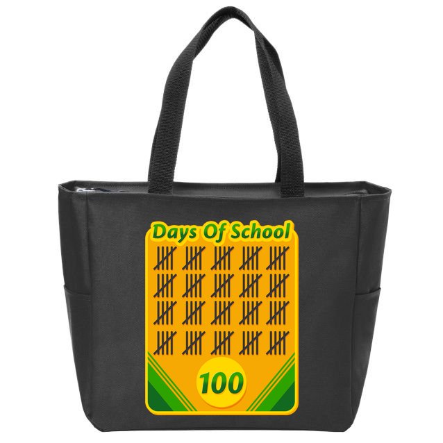 One Hundred Days Of School Crayons Zip Tote Bag