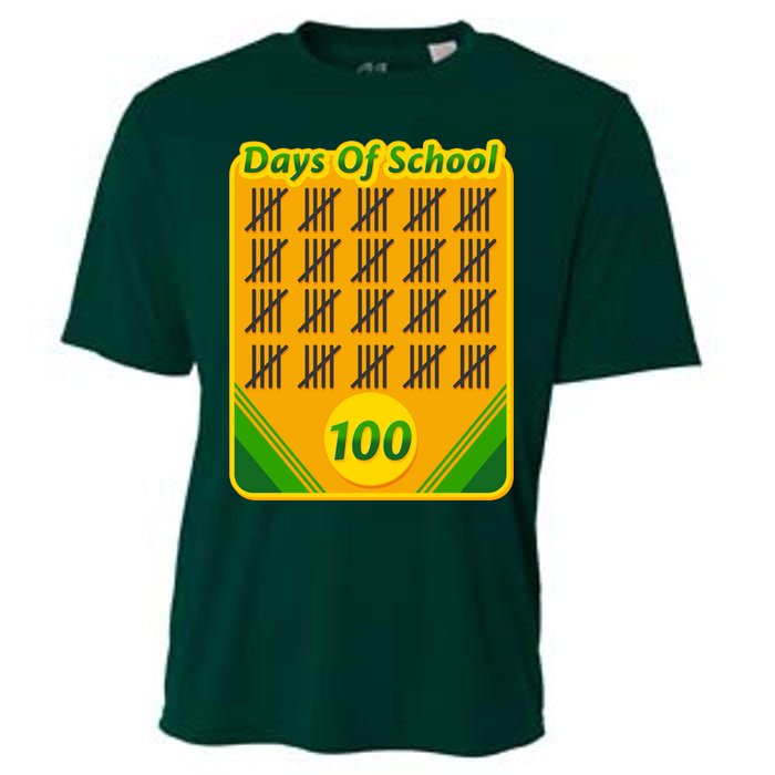 One Hundred Days Of School Crayons Cooling Performance Crew T-Shirt