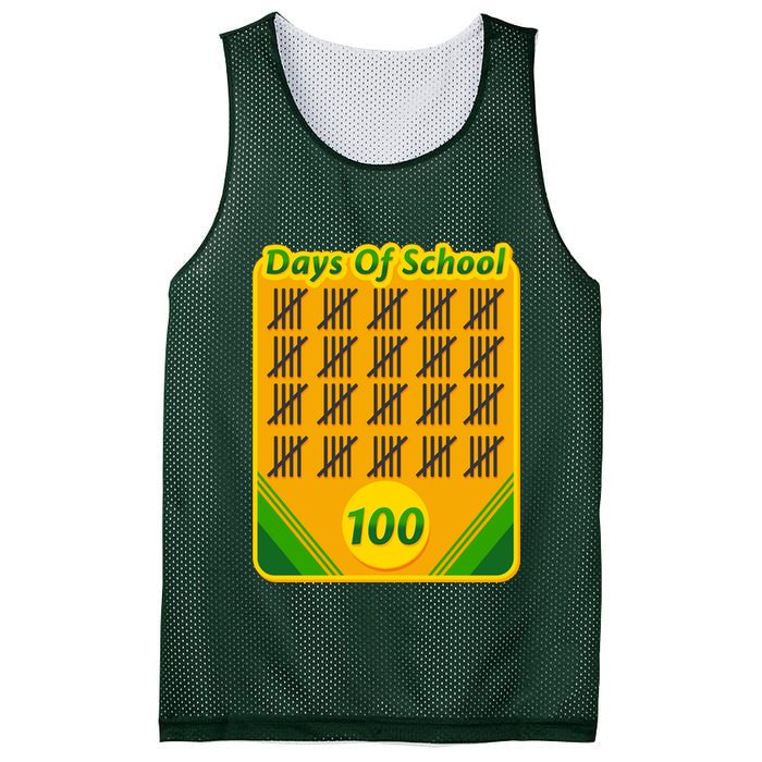 One Hundred Days Of School Crayons Mesh Reversible Basketball Jersey Tank