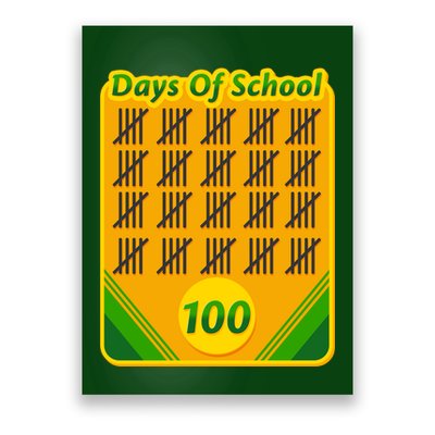 One Hundred Days Of School Crayons Poster