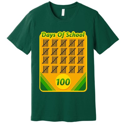 One Hundred Days Of School Crayons Premium T-Shirt