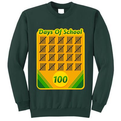 One Hundred Days Of School Crayons Tall Sweatshirt