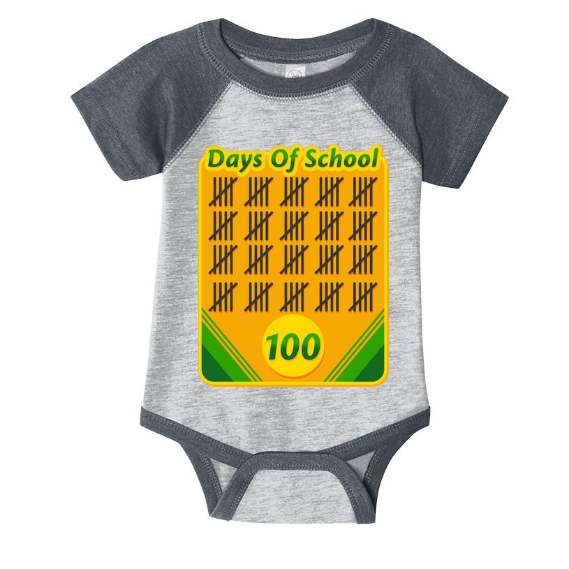 One Hundred Days Of School Crayons Infant Baby Jersey Bodysuit