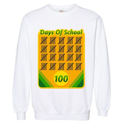 One Hundred Days Of School Crayons Garment-Dyed Sweatshirt