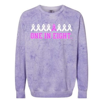 One In Eight Breast Cancer Awareness Colorblast Crewneck Sweatshirt