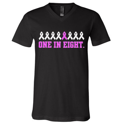 One In Eight Breast Cancer Awareness V-Neck T-Shirt