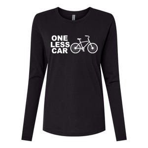 One Less Car Funny Cycling Womens Cotton Relaxed Long Sleeve T-Shirt