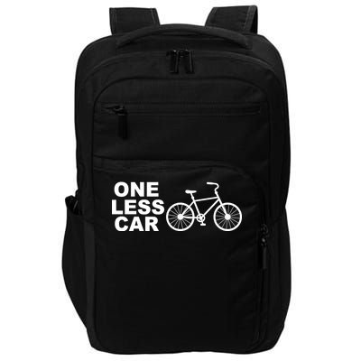 One Less Car Funny Cycling Impact Tech Backpack