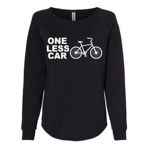 One Less Car Funny Cycling Womens California Wash Sweatshirt