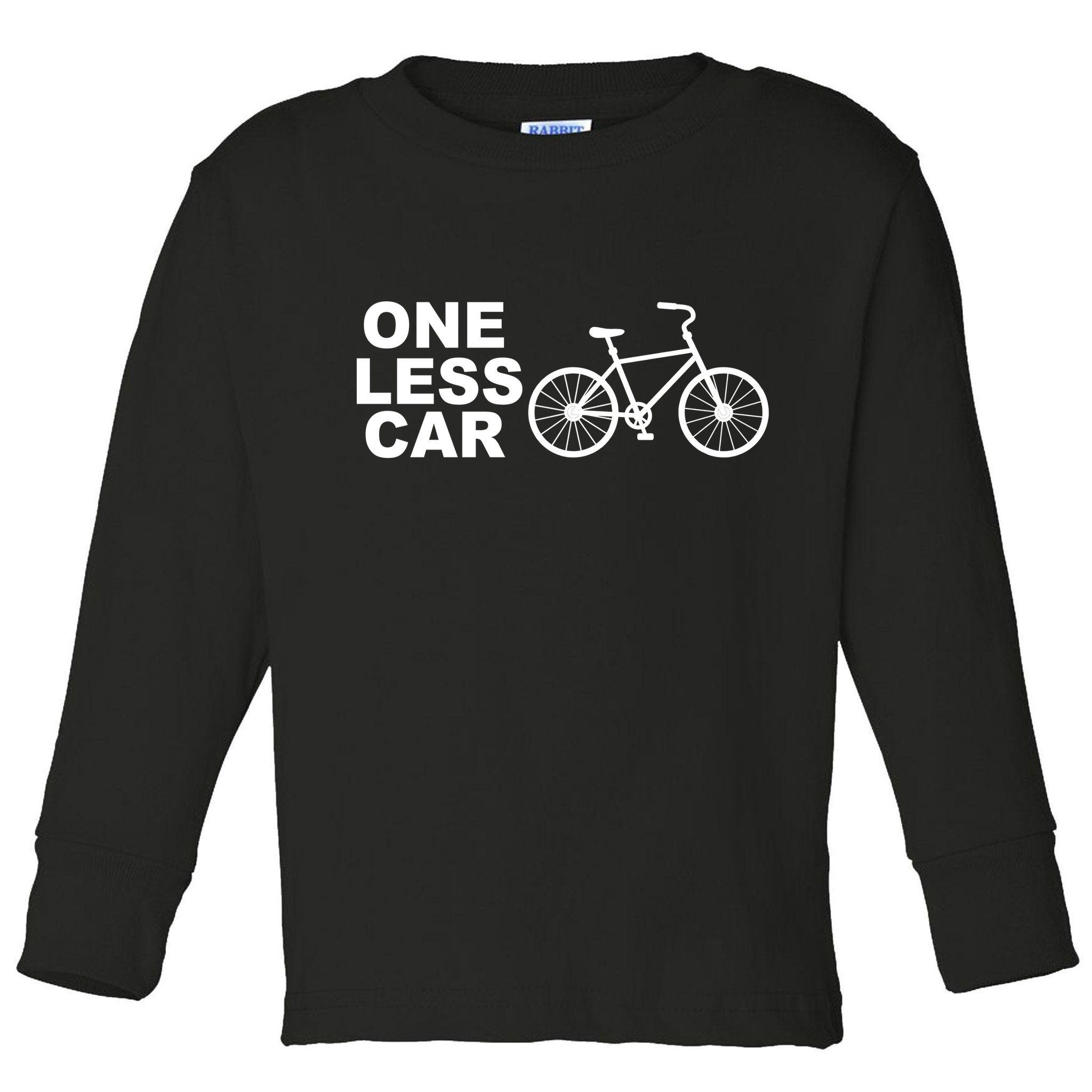 One Less Car Funny Cycling Toddler Long Sleeve Shirt
