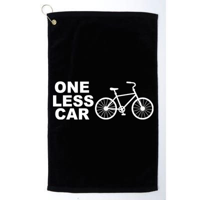 One Less Car Funny Cycling Platinum Collection Golf Towel